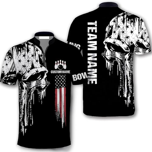 GABITA Personalized Bowling Jerseys for Men, Custom Bowling Polo Shirt, Bowling Shirts Gift for Bowler Team Player - color: A44