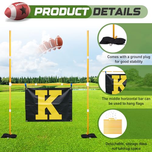 VioraWhite Jumbo Football Goal Post 10 Feet Tailgate Party Giant Field Goal Post for Outdoor Pep Rally Flag Football Graduation Parties