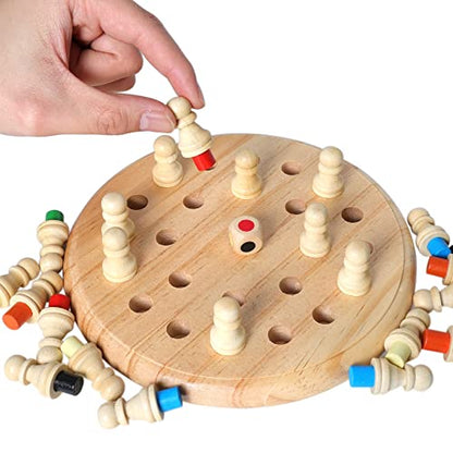 Gothink Wooden Memory Chess Matching Game, 7.5 Inch Wooden Memory Match Stick Chess Board Game, Educational Games for Kids, Montessori Preschool Toy for Toddler Birthday Gift - style: Memory Chess Match Game