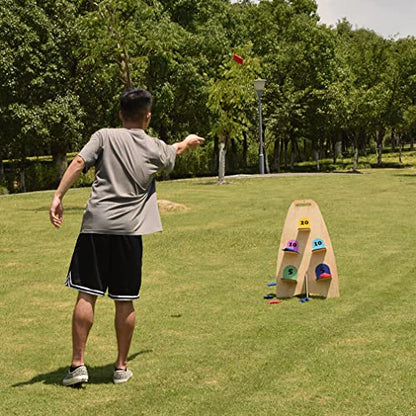 NI-ROU Vertical Cornhole Game with 8pcs Bags Wood Bean Bag Toss Games for Kids and Adults Outdoor & Indoor Use