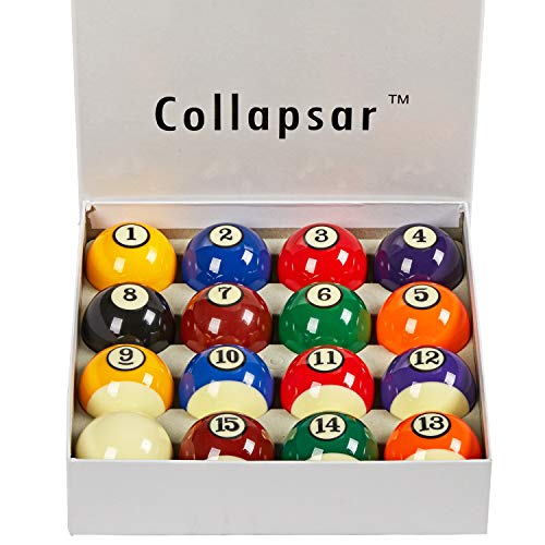 Collapsar AAA Grade Billiard Pool Ball Set,2-1/4" Regulation Size & Weight Full 16 Resin Balls(Several Styles Available)