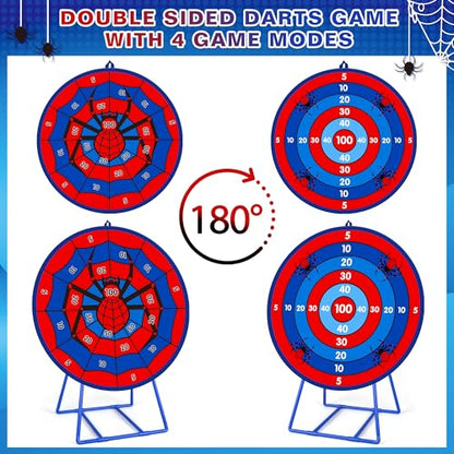 Large Dart Board for Kids, Kids Double-Sided Dart Board with Sticky Balls and Darts, Indoor/Outdoor Sport Fun Party Play Game Toys, Gifts for 3 4 5 6 7 8 9 10 11 12 Year Old Boys Girls - style: M032