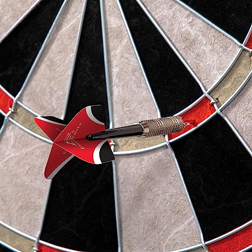 EastPoint Tournament Bristle Dartboard - 18-Inch, Red/Black - Self-Healing Sisal & Steel Tip Darts - Deluxe LED Scoring System for Electronic Dart Board - Easy-Mount Cabinet for Game Room Decor