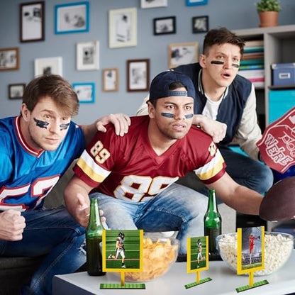 Football Goal Post Table Decoration with Bases,6PCS Field Goal Post Centerpieces for Table,4.33x3.94in Wooden Photo Frame for Table Centerpieces with Base for Fans Club Birthday Supplies