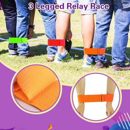 XIPEGPA 22 PCS Outdoor Potato Race Bags 3 Legged Race Bands for Outdoor Birthday Party Family Outside Yard Lawn Party Favors