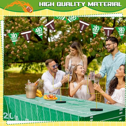 5 Pcs Football Goal Post Party Decorations Football Field Goal Post Centerpiece Sports Court Tablecloth Decor Table Decorations Pennant Banner for Birthday Party Game Day Supplies
