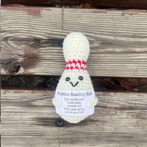 Bowling Accessories Crochet Gifts, Emotional Support Bowling Pin Office Desk Decor Decorations for Women Men (Positive Bowling Ball) - style: Positive Bowling Ball