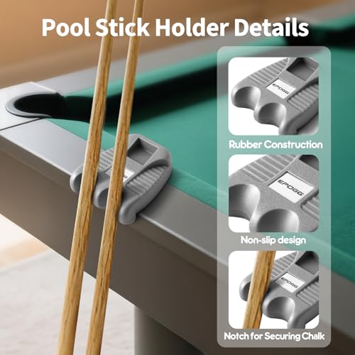 Pool Cue Holder, Portable Weighted Billiard Cue Rack with Chalk Holder, Cue Stick Holder Grey (2 Holes) - style: 2 Holes-Grey