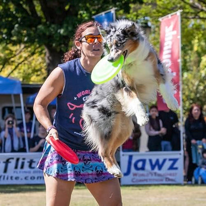 Hyperflite K-10 Jawz Puncture Resistant Dog Flying Disc, Medium-Large | Puncture Resistant, Competition Approved | 8.75-inch, 150g | Medium & Large Dogs | Glow - color: Glow