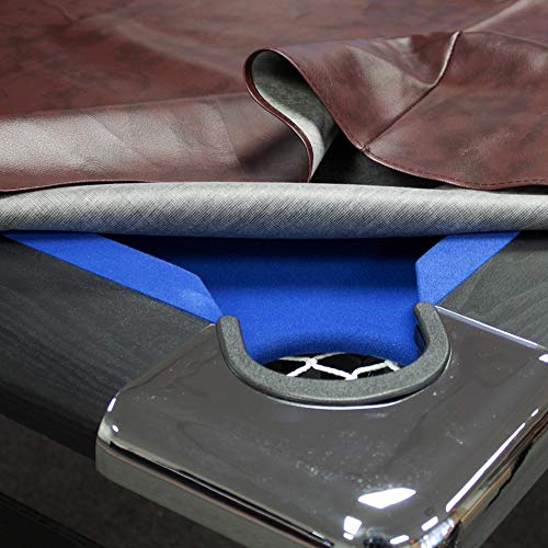 Hathaway 7 Foot Pool Table Cover Fitted – Brown Leatherette Billiard Table Cover with Cotton Lining and Reinforced Seams – Dust and Spill Protection for Game Room Tables