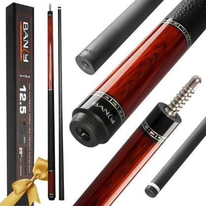Banly Carbon Fiber Pool Cue Stick 12.5mm Time Crystal Tip, Low Deflection Pool Cue Professional Billiard Cue Sticks with Gift Box - color: 1-Linggas Wood
