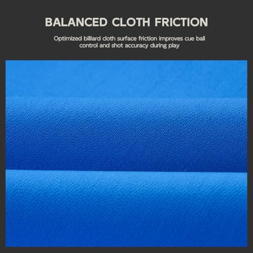 KONLLEN 9ft Pool Table Felt, 80/20 Wool Nylon Blend Billiard Table Cloth with Pre-Cut Strips, Professional Replacement Felt for Home & League Play - color: Blue