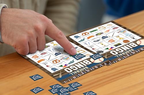 Baseball Bingo Game, Baseball Party Games Cards for Adults, Sports Party Games, Birthday Bingo, 24 Players (B06) - color: Baseball
