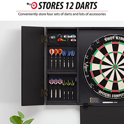 Viper by GLD Products Steadfast Dart Backboard with Shot King Sisal Board, Black