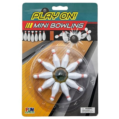 Assorted Plastic Play On Mini Bowling Sets (6 Sets) - Fun Designs, Perfect for Indoor Play, Party Favor, Birthdays, and More