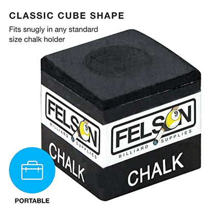 Felson Pool Chalk Cubes | Pool Table Accessories for Table Billiards | Pool Cue Chalk & Storage Box - style: 12 Count (Pack of 1)
