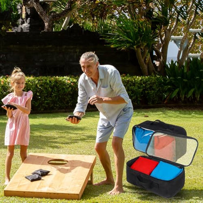 Klmnop 2 Pcs Cornhole Bag Carry Case, Cornhole Carrying Case Holds 8 Bean Bags with Portable Handle for Storage, Transport