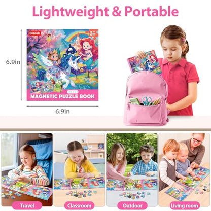 Little Princess Magnetic Puzzles for Toddlers 3-5 Girls, Mermaid Puzzles for Kids Ages 4-6 Todder Puzzle Car Airplane Road Trip Activities Magnet Games Toys for 3 4 5 6 Year Old Children Girls Gifts - style: Princess