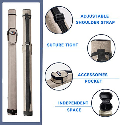 GSE Games & Sports Expert Billiard Cue Cases, 1x1 Deluxe Hard Billiard Pool Cue Stick Carrying Case, Pool Billiards Accessories (Several Colors Available) - color: .Grey
