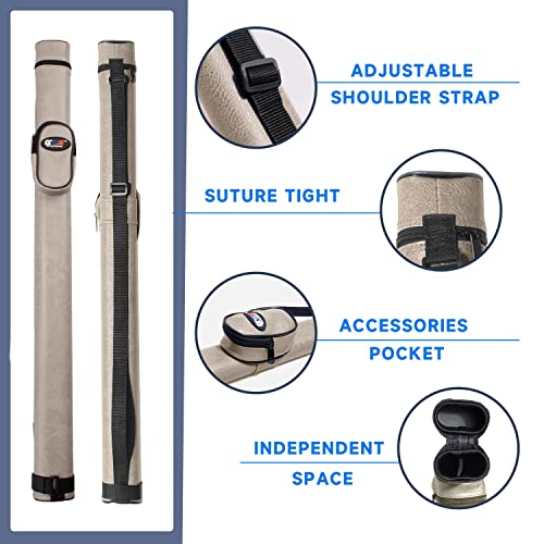 GSE Games & Sports Expert Billiard Cue Cases, 1x1 Deluxe Hard Billiard Pool Cue Stick Carrying Case, Pool Billiards Accessories (Several Colors Available) - color: .Grey