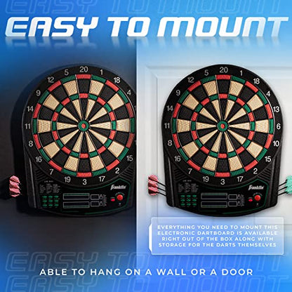 Franklin Sports Electronic Dart Board Sets - Soft Tip Electric Dartboard with Digital Scoreboard - (6) Darts Included - style: Tournament Electronic Dartboard – 177 Games