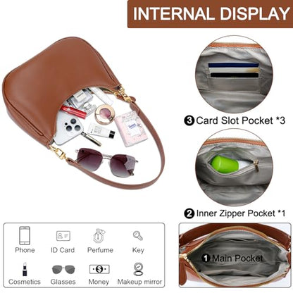 KKXIU Shoulder Bag for Women Cute Hobo Purses and Handbags Retro Clutch Underarm Purse | Cute - color: Brown