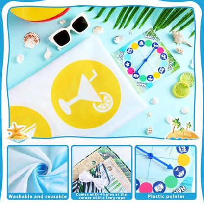 Giant Floor Games - Summer Beach Pose Balance Game, Hawaiian Tropical Party Game, Indoor Outdoor Interactive Game For Adults - Promotes Physical Activity, Family Board Game Mat for Home Lawn Yard
