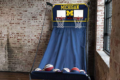 Pop-A-Shot - Home Dual Shot with NCAA Graphics l Sensor Scoring l 16 Game Modes l 7 Balls l Foldable Storage l for All NCAA Fans - style: Michigan Wolverines