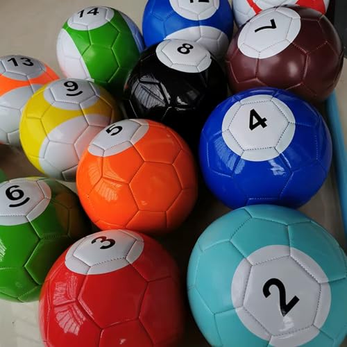 16Pcs Football Billiards Ball Set, PU Leather Soccer Snooker Balls for Inflatable Billiards Game, Pool Kick Billiards Set Table Games for Adult Outdoor Entertainment - size: 22cm/8.66inch