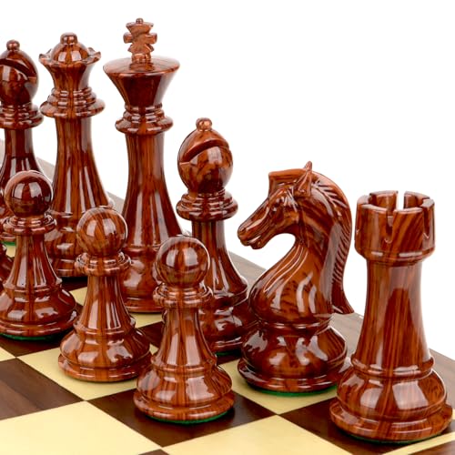 High Polymer Weighted Chess Pieces Only - 3.75'' King - Extra 2 Queens, Standard Tournament Chessmen for Chess Board Game or Replacement of Missing Pieces (No Board), Storage Bag Included