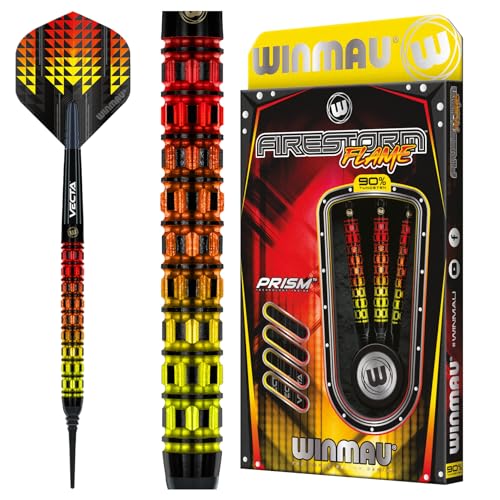 Winmau Darts Callisto Series 90% Professional Tungsten Soft Tip Darts Set with Dart Flights and Dart Shafts (Stems) - Available in 18g Weight and Three Styles - size: 20, style: 2