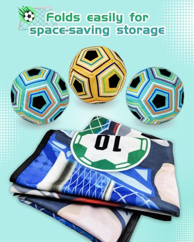 3 Balls Sticky Soccer Game Set Soccer Toy Gift for 3-5 6-8 8-12 Boys and Girls Indoor Outdoor Backyard Toss Soccer Goal Games for Kids Birthday