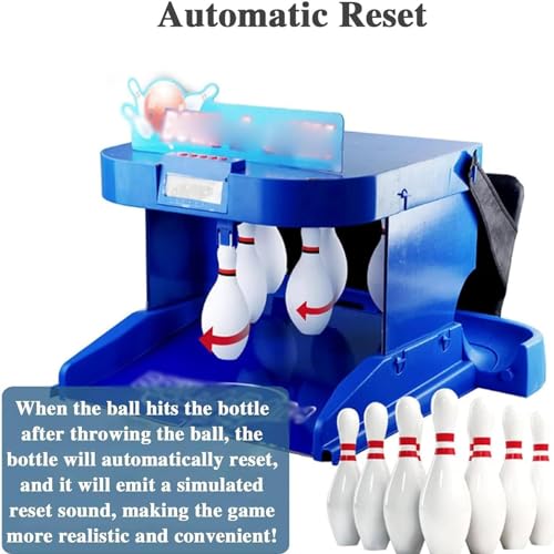 Tabletop Bowling Game Set for Kids, 6 Pins & 2 Balls with LED Scoreboard, Auto Reset Lane, Interactive Family Fun Activity for Indoor Home Party Entertainment - size: 3.5m