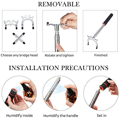 Skylety Retractable Billiards Cue Snooker Pool Bridge Stick with 3 Pieces Removable Bridge Head, Snooker Set Billiards Pool Cue Accessory for Pool Table - color: Silver