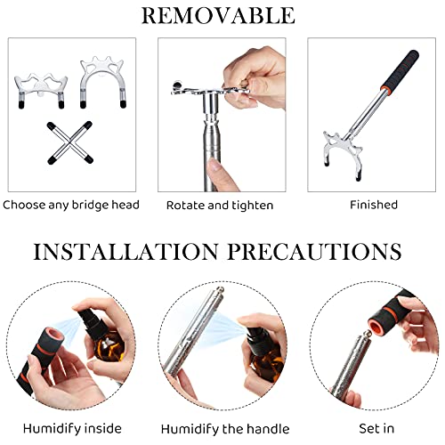 Skylety Retractable Billiards Cue Snooker Pool Bridge Stick with 3 Pieces Removable Bridge Head, Snooker Set Billiards Pool Cue Accessory for Pool Table - color: Silver