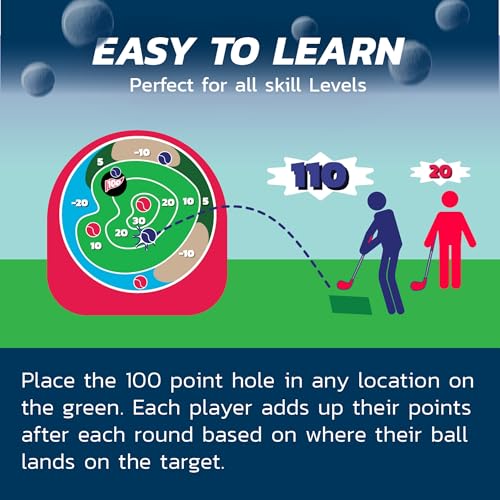 BucketGolf Pop-n-Pitch Inflatable Golf Target Game – Portable Golf Practice Mat with Movable Bullseye, Lightweight and Easy Setup for Backyard or Garage