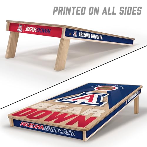 YouTheFan NCAA 2' x 4' Slogan Series Professional Wood Cornhole Game with Logo Bags - color: Arizona Wildcats