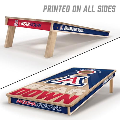 YouTheFan NCAA 2' x 4' Slogan Series Professional Wood Cornhole Game with Logo Bags - color: Arizona Wildcats