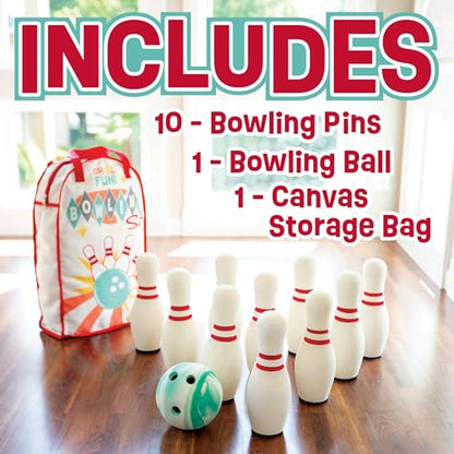 MindWare Oh So Fun! Deluxe Bowling Set – Safe & Fun Foam Bowling Set for Kids Ages 3 & Up