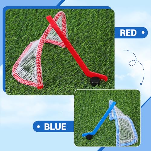 Mini Tabletop Hockey Game Set Including 2 Pcs Goal Nets 2 Pcs Ice Hockey and 2 Sticks Christmas Indoor Desk Novelty Toy Fast Paced Fun Sport Party Games for Xmas Adults