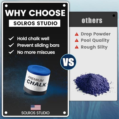 SOLROS Billiards Cue Chalk - High Performance Pure Round Pro Chalk | Color：Blue，3PCS，Low Dust & Long Lasting，Ready to Usez，Smooth Control，for Any Venue - color: Blue