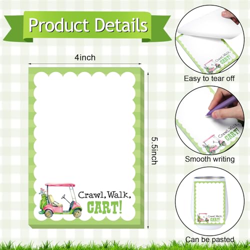 Ctosree 12 Pcs Golf Sticky Notes Pads Golf Gifts for Women Teen Girls Teams Rewards Party Favors Decor Supplies Memo Sticky Notes for Practice Reminders Office to Do Lists, 3.94 x 5.51 in 6 Designs - style: Golf