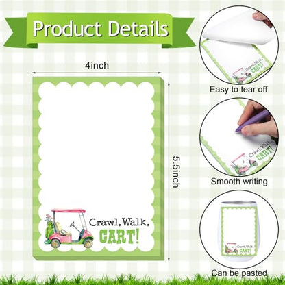 Ctosree 12 Pcs Golf Sticky Notes Pads Golf Gifts for Women Teen Girls Teams Rewards Party Favors Decor Supplies Memo Sticky Notes for Practice Reminders Office to Do Lists, 3.94 x 5.51 in 6 Designs - style: Golf