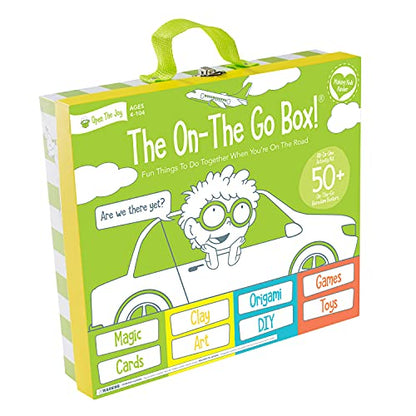 Open The Joy On The Go Box, Road Trip Travel Games Activity Box, Includes Card Games, Craft Kits, and Other 50+ Travel Activities for Kids and Family Ages 4+