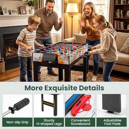 GYMAX Multi Game Table 48", 14 in 1 Combo Game Table w/Basketball, Billiards, Foosball, Ping Pong, Hockey, Shuffleboard, Bowling, Chess, Checkers, Backgammon, Tic Tac Toe for Game Room, Family Night