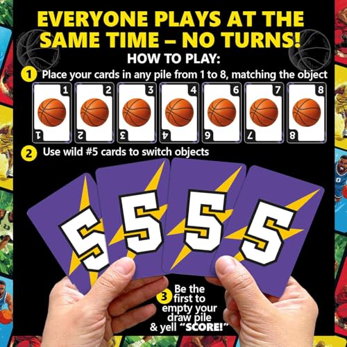 Quokka Basketball Fast-Paced Card Game for Kids & Adults – 128 Cards & Easy Rules – Quick & Fun Matching Game – 2-4 Players – Ages 8+ – Perfect for Family Games Night, Travel and Parties - color: Basketball