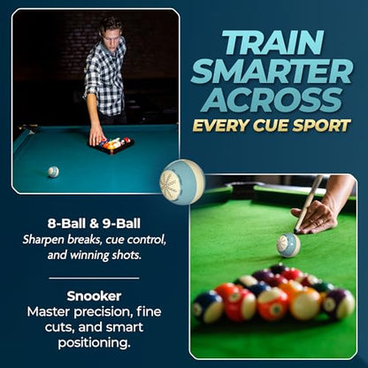 Cue Balls for Pool Table - Durable, Scratch-Resistant Weighted Cue Ball Trainer - Training Focused & Easy to Clean - Regulation Size, Marked Targeted Design for Beginners & Coaches