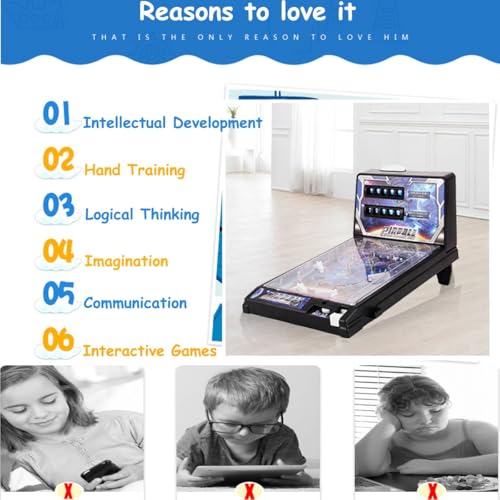 Table Electronic Pinball, Action and Reflex Game for Children and Family, Pinball Game Machine with Light and Sound Effects