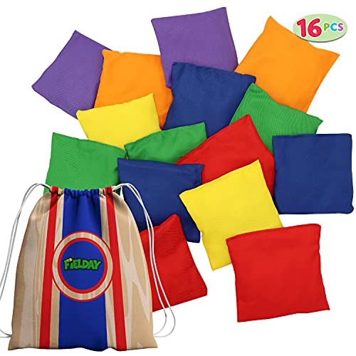 JOYIN 16 Cornhole Bean Bags for Tossing (4.7” x 4.7”), Durable Nylon All-Weather Game, Includes 15 Bean Bags and a Carry Bag, Cornhole Game Set, Party Supplies for Kids & Adults - size: one size fit all