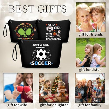 Soccer Cosmetic Makeup Bag, Soccer Gifts for Girls, Travel Organizer, Multifunctional Cosmetic Bag, Black - color: soccer-H